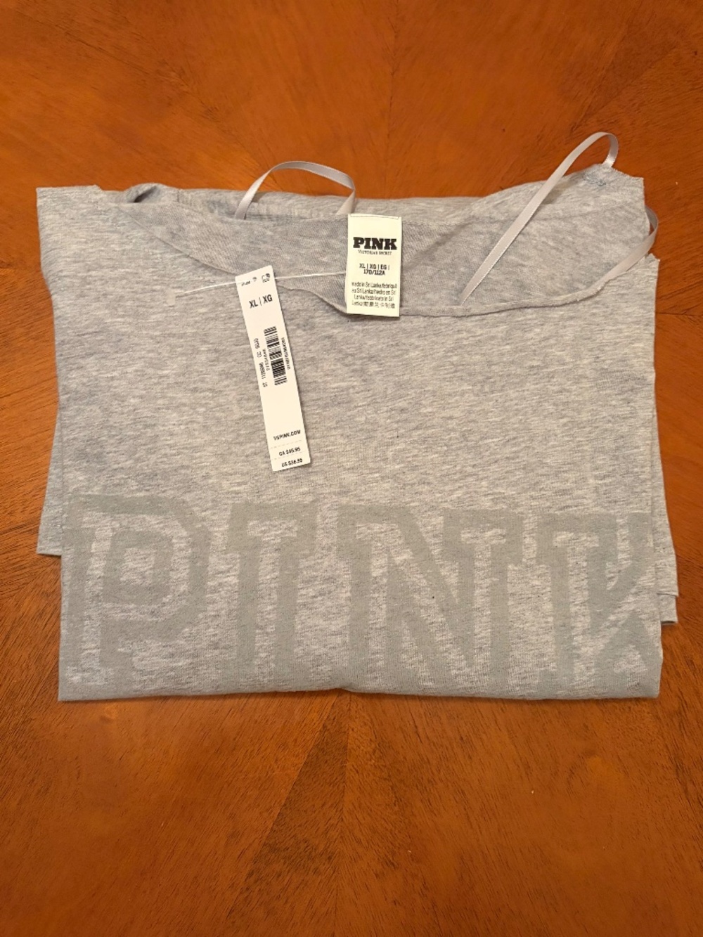 PINK Victoria's Secret Campus Cotton Off-The-Shoulder Tee - Gray XL - NWT - Picture 3 of 4